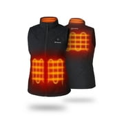 ORORO Quilted Heated Vest for Women with Battery, Lightweight Heating Vest for Hiking Skiing Camping (Neutral Black, S)