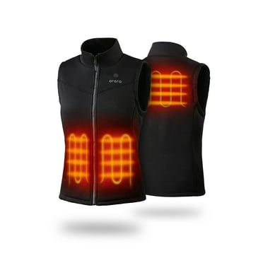 ORORO Women's Fleece Heated Vest with Battery, Heating Vest Electric Base Layer for Winter Outdoors (Black, M)