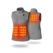 ORORO Women's Fleece Heated Vest with Battery, Heating Vest Electric Base Layer for Winter Outdoors (Grey,M)