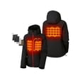 thumbnail image 1 of ORORO Women's Heated Jacket With Battery Pack and Detachable Hood (Black/Red,L), 1 of 7