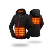 Ororo Womens Heated Jacket Medium with Detachable Hood and Battery Pack, Black/Red