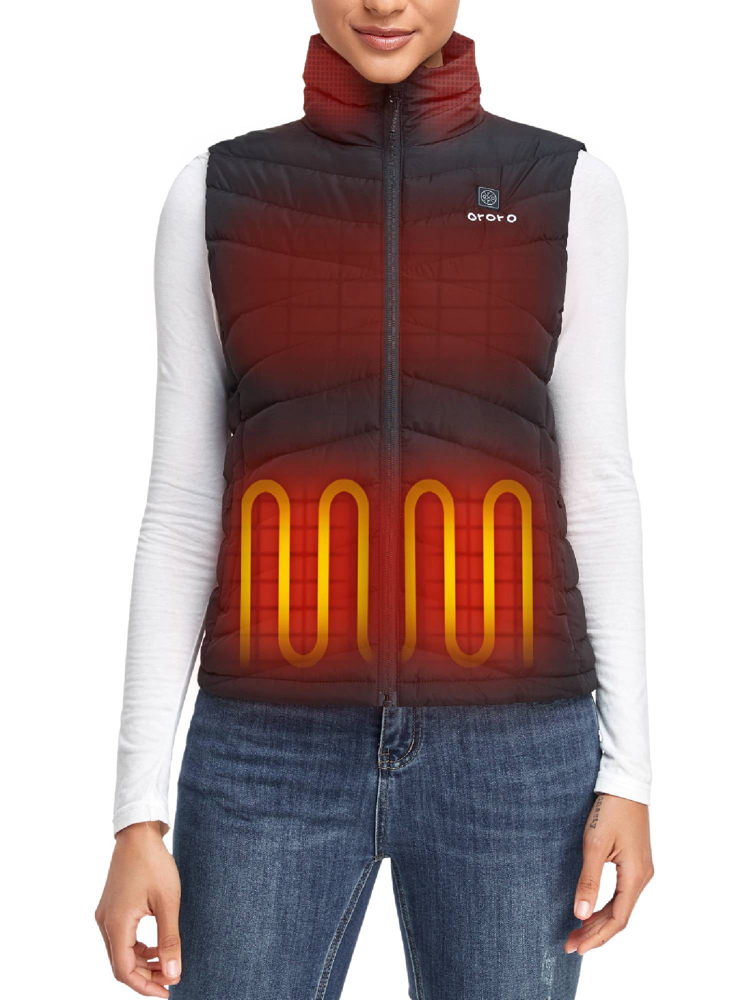ORORO Women's Heated Lightweight Down Vest with Battery, Down Heated