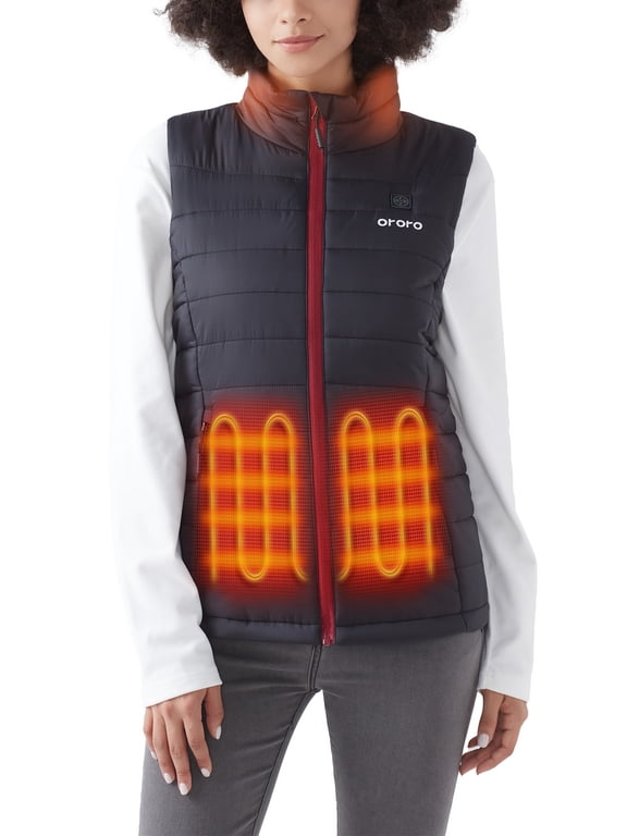 Women’s Heated Vest with Battery, Heating Vest for Hiking Skiing Outdoors (Black, M)