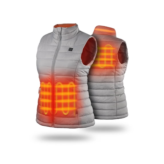 ORORO Women's Heated Vest with Battery, Heating Vest for Hiking Skiing Outdoors (Grey,2XL)