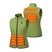 ORORO Womens Quilted Heated Vest with Battery, Lightweight Heated Chevron Quilted VestGreen, M