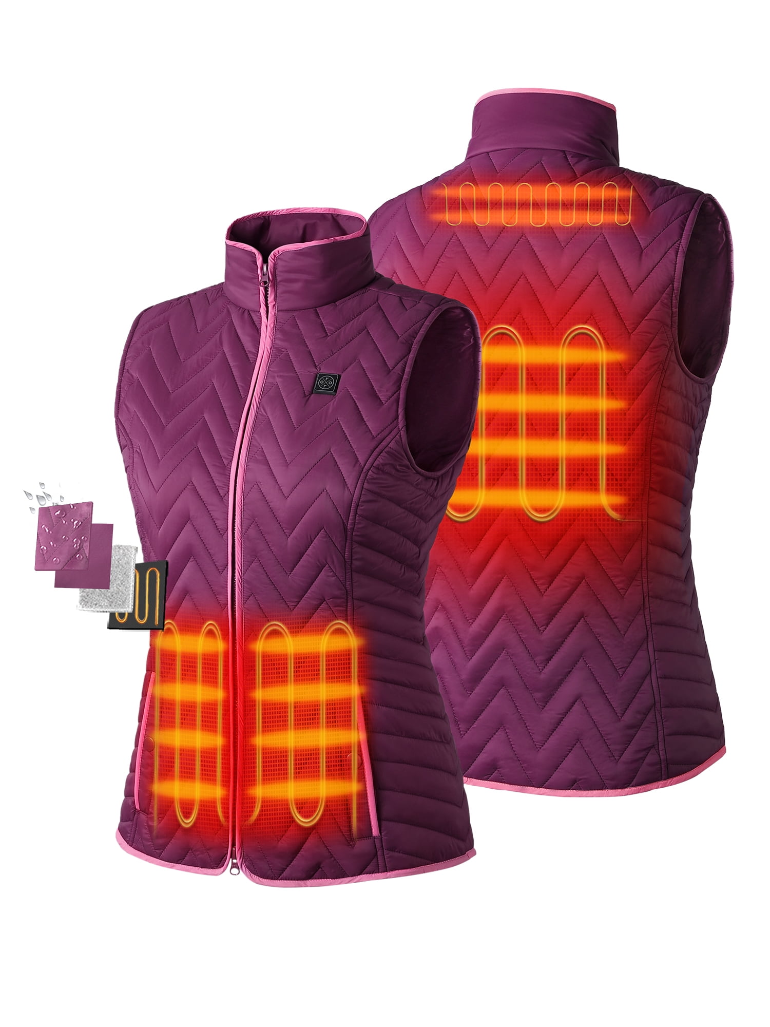 ORORO Women's Quilted Heated Vest with Battery, Lightweight Heated