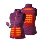 ORORO Women's Quilted Heated Vest with Battery, Lightweight Heated Chevron Quilted Vest (Purple, S)