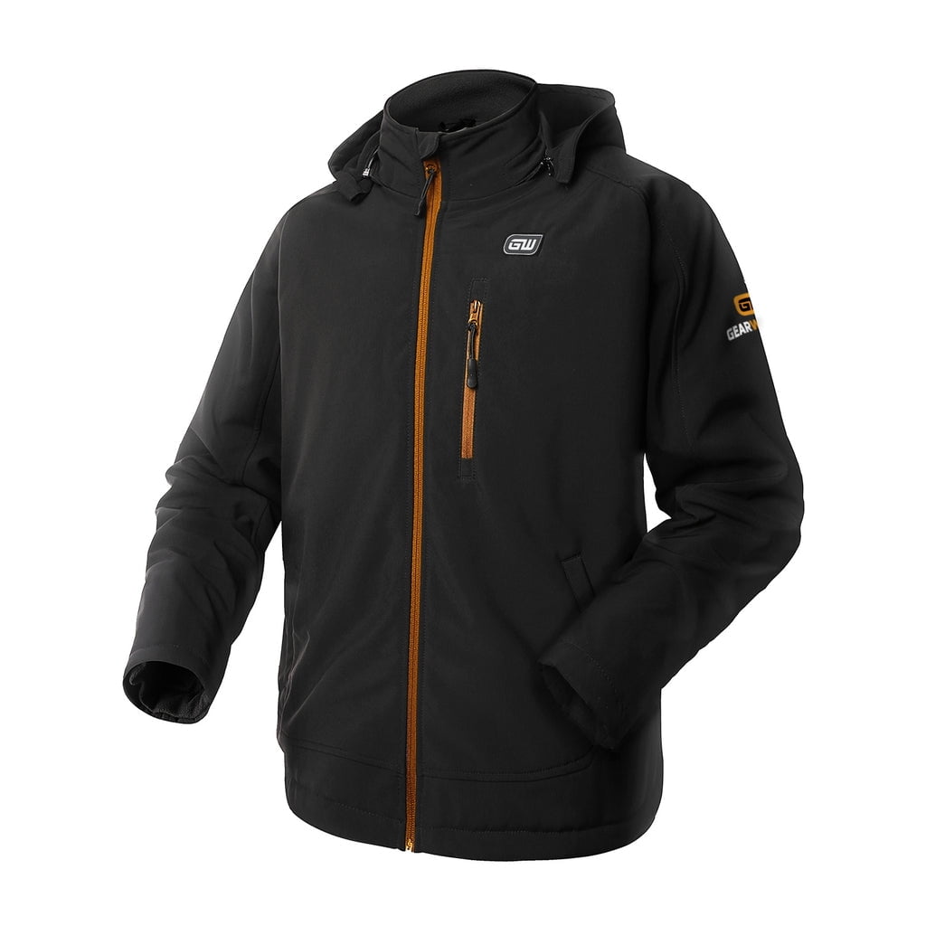 ORORO x Gearwrench Men Heated Hooded Hip Length Jacket Male Black Orange L Walmart