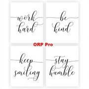 ORP Pro Canvas Art Wall Art Inspirational Quote & Saying Art Painting 8”X10” Canvas Picture Motivational Phrases for Office or Living Room  Decor Set of 4 ( Frame Not Included)