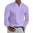 thumbnail image 1 of ORQ Men Blended Long Sleeve Tops V-Neck Plain Spandex Sweatshirt, 1 of 4