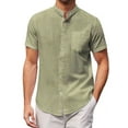 thumbnail image 1 of ORQ Men Casual OL Short Sleeve Pocket Button-Up Shirts, 1 of 4