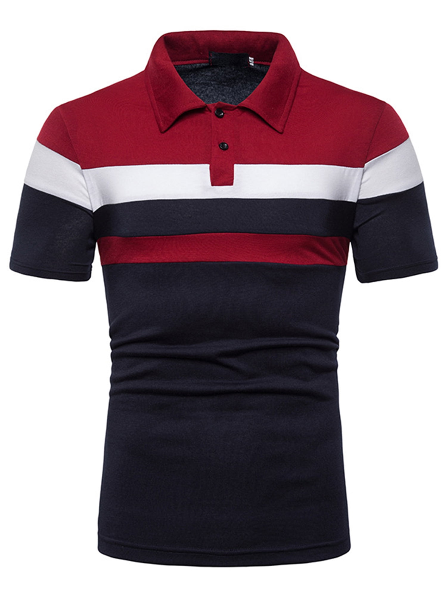 ORQ Men Contrast Panel Short Sleeve Henley Button Shirts - Walmart.com
