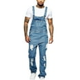 thumbnail image 1 of ORQ Men Street Style Denim Overalls Ripped Suspender Jeans, 1 of 8