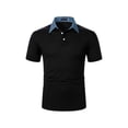 thumbnail image 1 of ORQ Men Turn-down Collar Short Sleeve Button Fashion Polo Shirt, 1 of 6