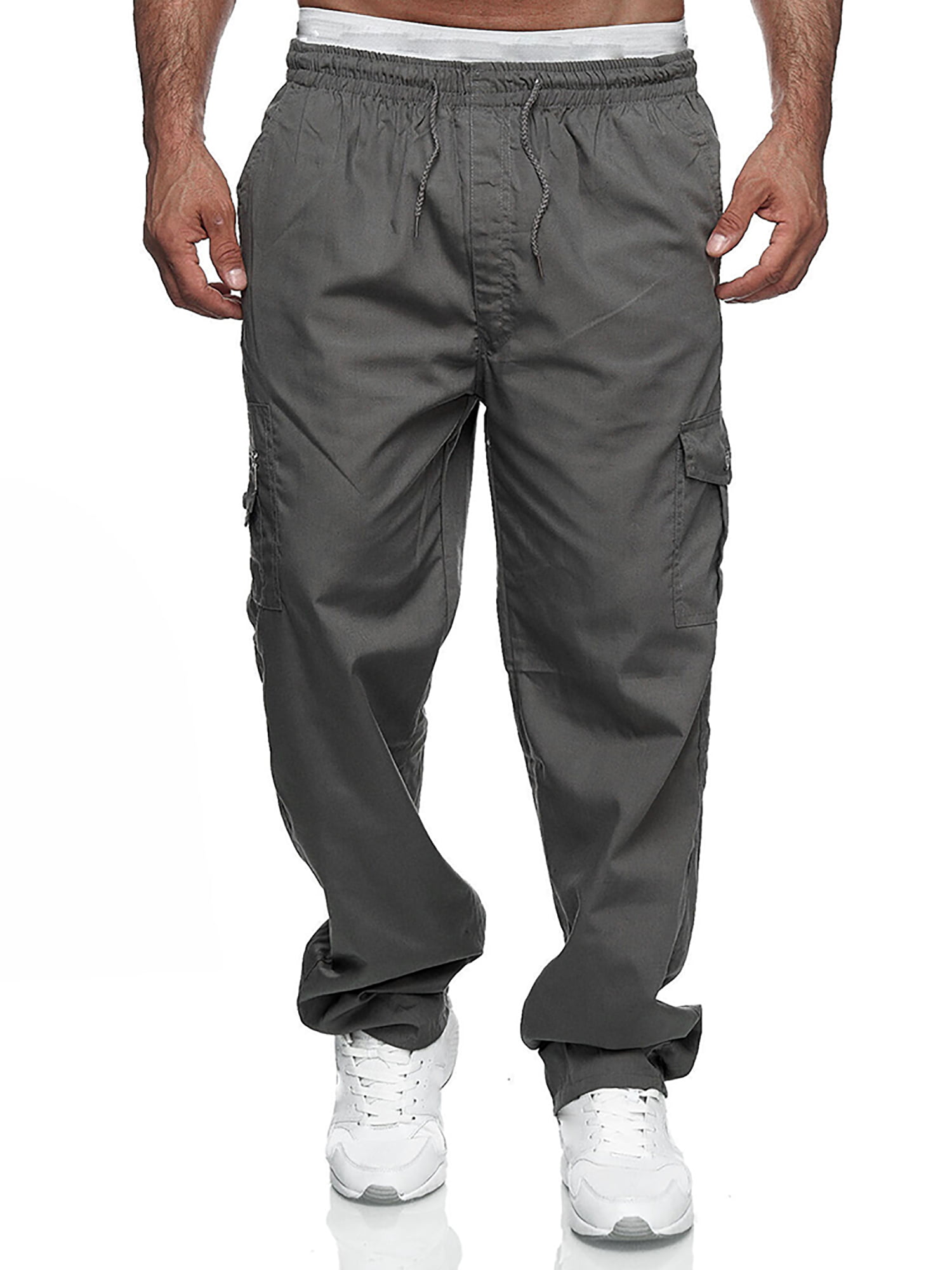 ORQ Men's Casual Multi Pockets Loose Straight Outdoor Cargo Pants