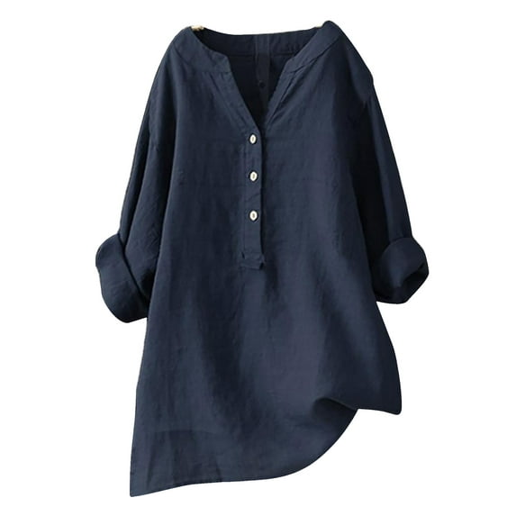 ORQ Women Crew Neck Solid Casual Pullover Long Sleeve T-shirt