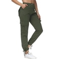 thumbnail image 1 of ORQ Women Solid Pocket Drawstring Overall Button Casual Pant, 1 of 6