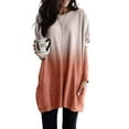 thumbnail image 1 of ORQ Womens Long Sleeve Casual Pullover Tops Plus Size Gradient T-Shirts, 1 of 4