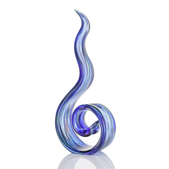 ORRFIDDY Hand-Blown Glass Flame Sculpture Art Ornament Statue Figurines Home Decor Coffee Tables Decoration Size-11.5"*2"*6" C80