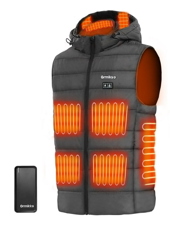 Heated Vest for Men Outerwear Vests Men's Heated Vest Gray 2Xl