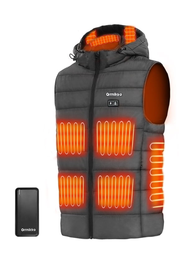 Heated Vest for Men Outerwear Vests Men's Heated Vest Gray L