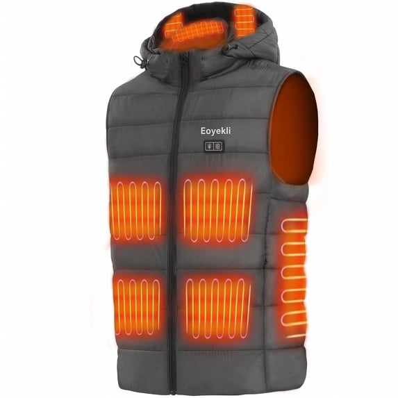 Eoyekli Heated Vest for Men Outerwear Vests Men's Heated Vest Gray L