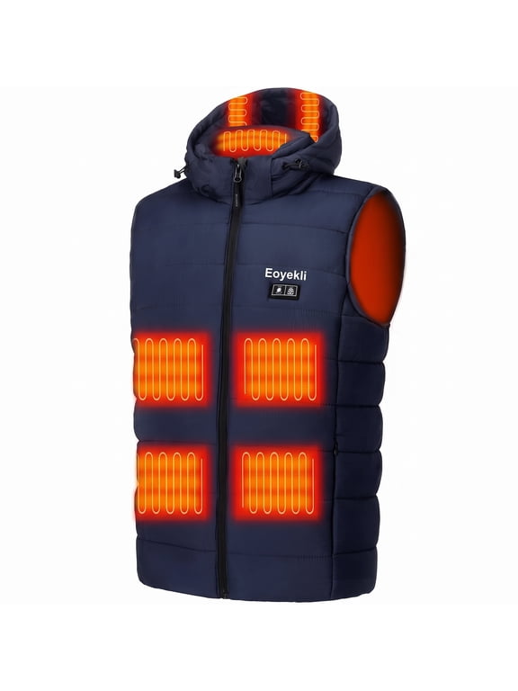 Heated Vest for Men Outerwear Vests Men's Heated Vest Navy XL