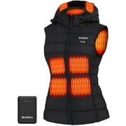 ORRNIKKO Heated Vest for Women Detachable Heated Hood Black L