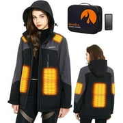 ORRNIKKO Women's Heated Outerwear Jacket Mid-Length Windbreaker XL