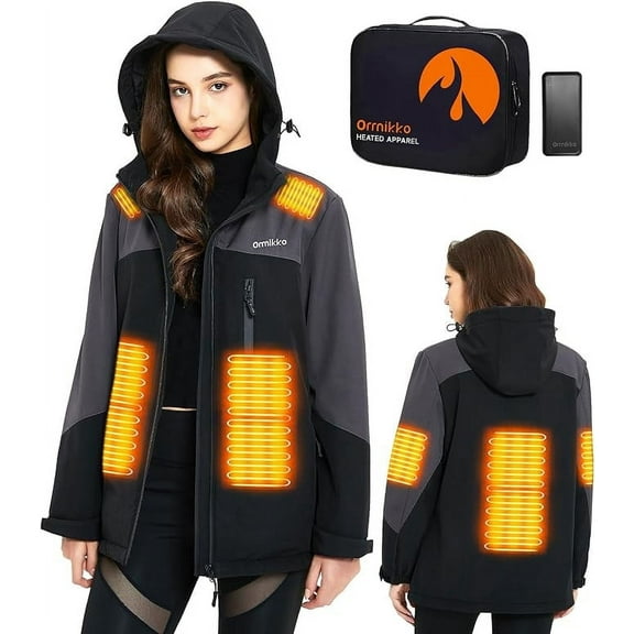 ORRNIKKO Women's Heated Outerwear Jacket Winter Outdoor Heating Coat M