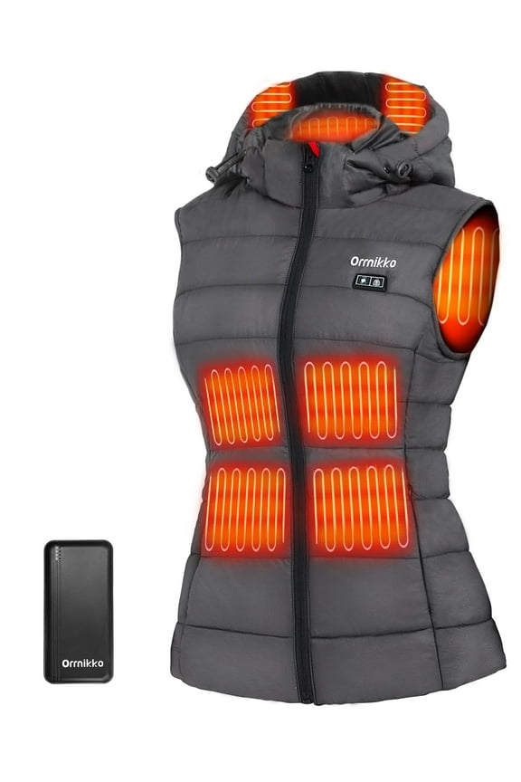 Women's Heated Vest - Detachable Heated Hood, XL