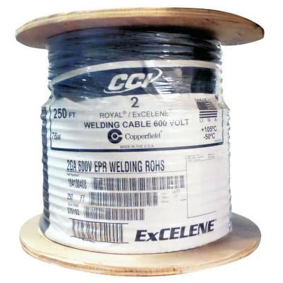 ORS Nasco Welding Cable, 2 AWG, 250 ft Reel, Black - 250 FT (911-2-250)