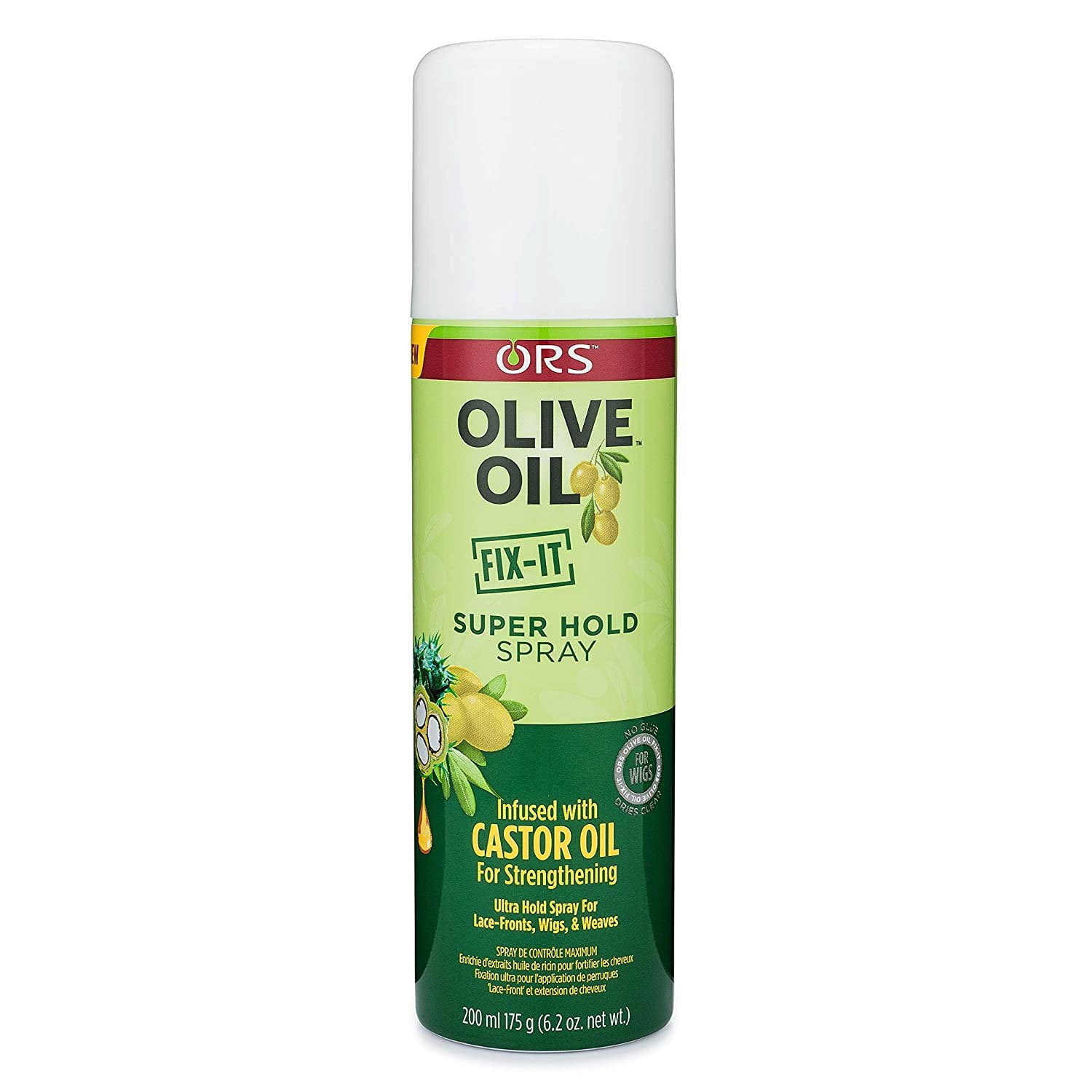 ORS OLIVE OIL FIXIT SUPER HOLD WIG GRIP SPRAY INFUSED WITH CASTOR