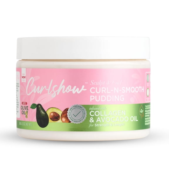 ORS Olive Oil Curlshow Curl N Smooth Pudding Infused with Collagen & Avocado Oil for Strength & Length (12.0 oz) C29