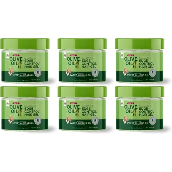 ORS Olive Oil Edge Control Hair Gel Sweet Almond Oil 4oz Each Extra Hold 6-Pack