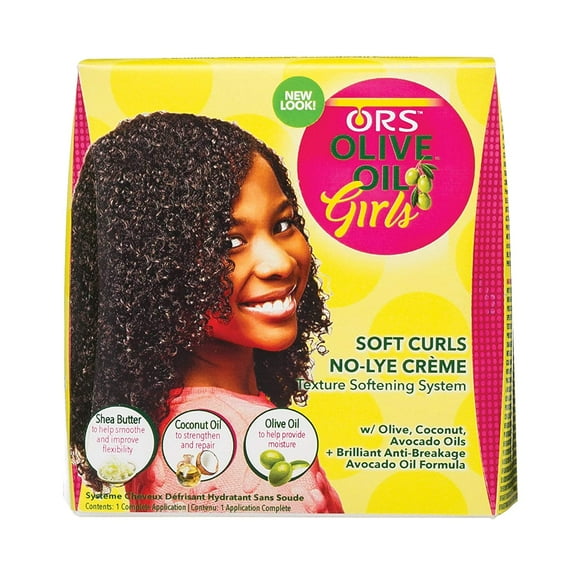 ORS Olive Oil Girls Soft Curls No-Lye Creme Texture Softening System Kit (Pack of 1)