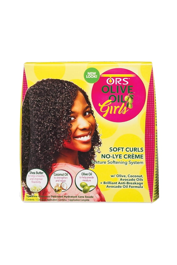 Olive Oil Girls Soft Curls No-Lye Creme Texture Softening System Kit (Pack of 1)