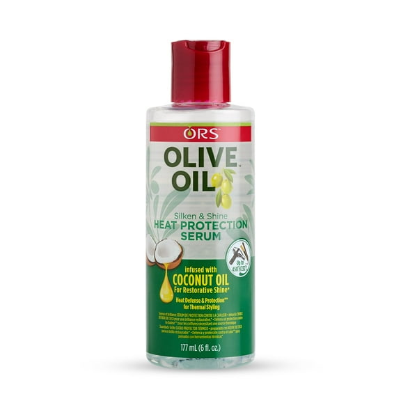 ORS Olive Oil Heat Protection Hair Serum infused with Coconut Oil for Restorative Shine - 6 ounces (Pack of 1) C30