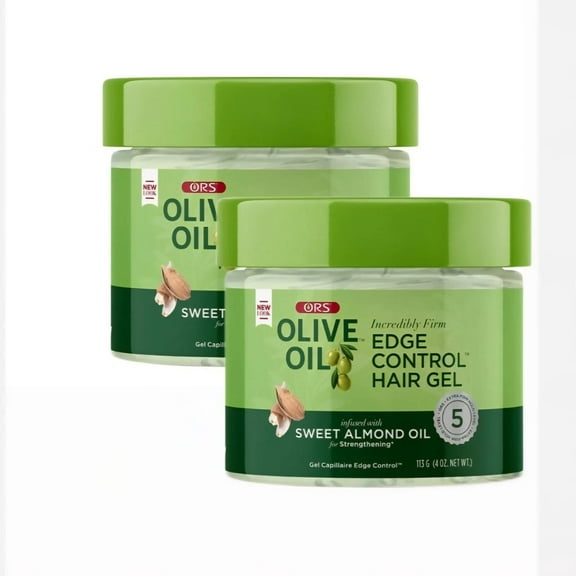 ORS Olive Oil Incredibly Firm Edge Control Hair Gel with Sweet Almond 4 Ounces Pack of 2