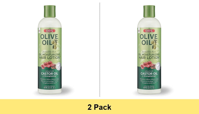 ORS Olive Oil Incredibly Rich Moisturizing Hair Lotion with Castor Oil - 2 Pack (25 oz Total)