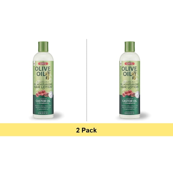 ORS Olive Oil Incredibly Rich Moisturizing Hair Lotion with Castor Oil - 2 Pack (25 oz Total)