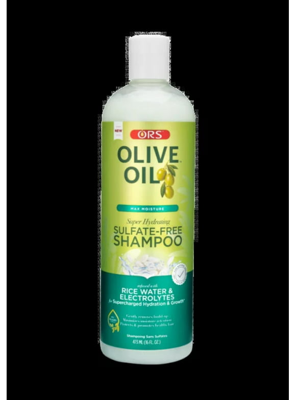 ORS Olive Oil Max Moisture Super Hydrating Sulfate-Free Shampoo for All Hair Types & Textures, 16oz