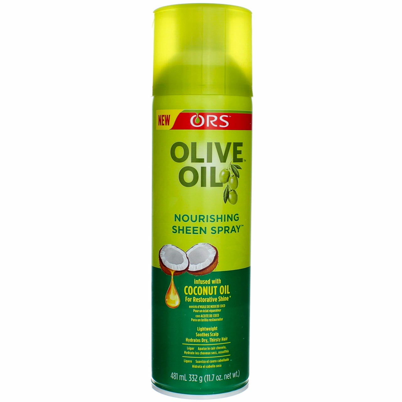 ORS Olive Oil Nourishing Sheen Spray infused with Coconut Oil 11.7 oz (Pack of 2)