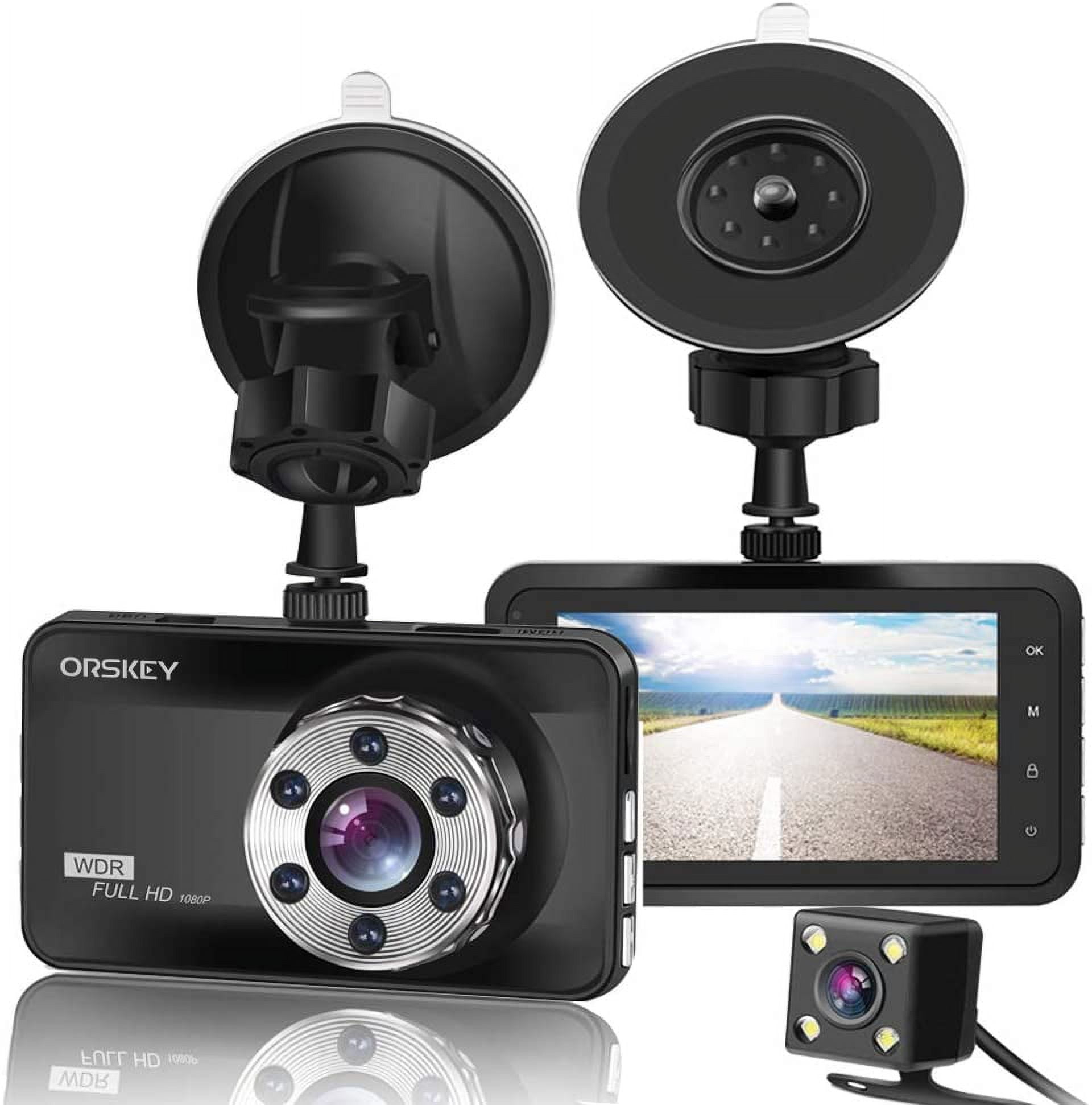 2019 Orskey Front and Rear Dash Cam Review vs. Yi Dash Camera 