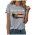thumbnail image 1 of ORT 4th of July Shirts Women American Flag T Shirts American Flag T-Shirts Tops Crewneck Summer T-Shirt(Grey,M), 1 of 6