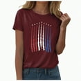 thumbnail image 1 of ORT 4th of July Shirts for Women American Flag Shirts Tops USA Print T Shirt Casual Short Sleeve American Proud T-Shirt Tops(Z10-,3XL), 1 of 5