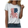 thumbnail image 1 of ORT American Flag Shirt Women Patriotic T-Shirt 4th of July Independence Day T Shirts Star Stripes Patriotic Shirts Top(Z3-White,L), 1 of 5