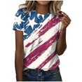 thumbnail image 1 of ORT American Flag Shirts Short Sleeve Women July 4th T-Shirt USA Heart Flag Tee Patriotic Tops(White,XXL), 1 of 4