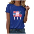thumbnail image 1 of ORT American Flag Shirts Short Sleeve Women USA Flag Stars Stripes Graphic Blouse Patriotic Shirt 4th of July T Shirt Summer Tops Tee(Z3-Blue,S), 1 of 5