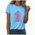 thumbnail image 1 of ORT American Flag T Shirt Women 4th of July Shirt Patriotic T-Shirt American Flag Short Sleeve Tops(Z12-Sky Blue,3XL), 1 of 5